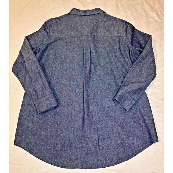 Marley Lilly Women's Button Down Tunic Chambray Large NWOT - Picture 4 of 12